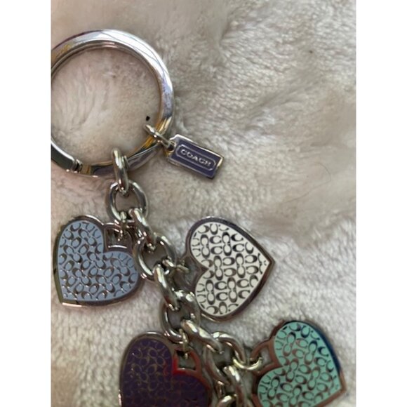 Authentic COACH Micro Heart "C's" Bag Charm/Key Chain - Multi Color - Picture 3 of 4